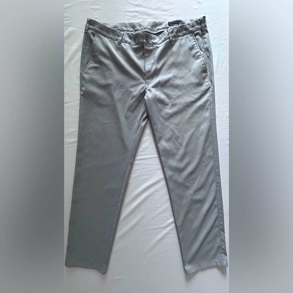 Mizzen+Main Baron Chino Trim Pants Mens 38x32 Gray Performance Dress Pants